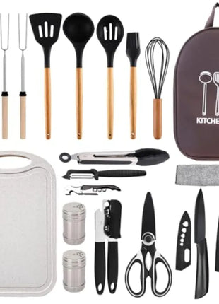 Camping Kitchen Utensil Set with Carry Bag