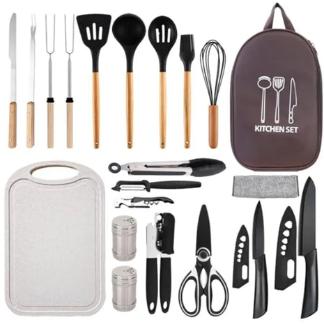 Camping Kitchen Utensil Set with Carry Bag