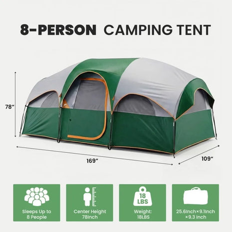 8 Person Family Camping Tent