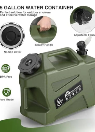 Portable Camping Shower with 5-Gallon Tank