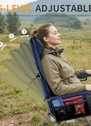 Adjustable Heavy Duty Folding Camping Chair 400 Lbs