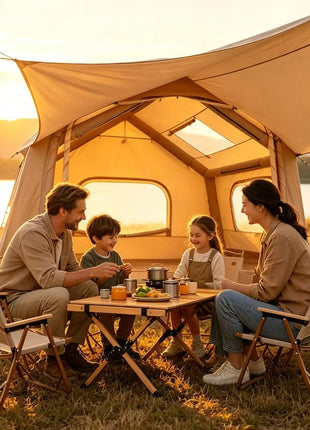 Premium 3-5 Person Inflatable Camping Tent with Skylight & Hand Pump