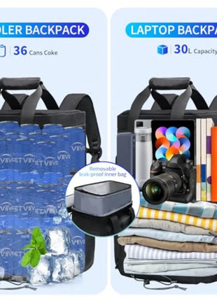 35-Can Waterproof Insulated Cooler Backpack for Camping, Beach & Fishing