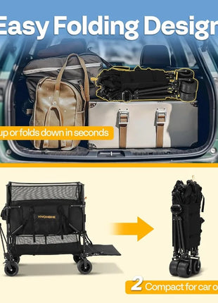 600 lbs Heavy Duty Double-Decker Camping Wagon Cart