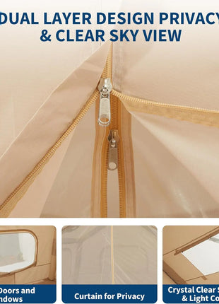 Premium 3-5 Person Inflatable Camping Tent with Skylight & Hand Pump