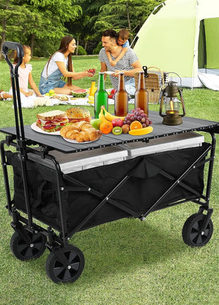 Camping Wagon Cart with Foldable Table Top