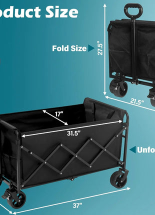 500 lbs Heavy Duty Foldable Wagon Cart with Wheels