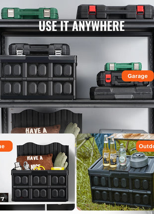 45L Foldable Storage Box with Lid & Handles