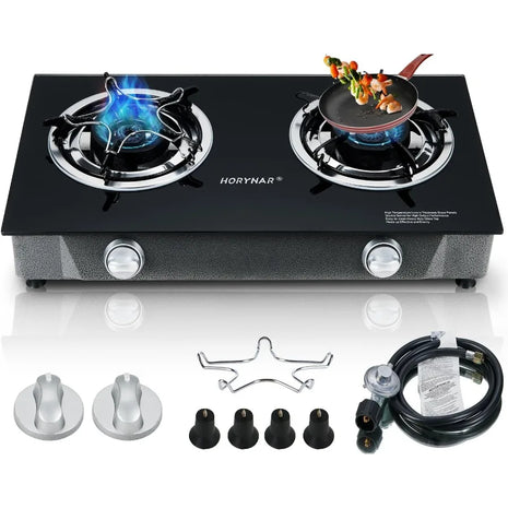 2 Burner Propane Stove with Auto Ignition, 26000 BTU