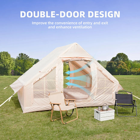 Premium 4 Season Inflatable Camping Tent with Pump