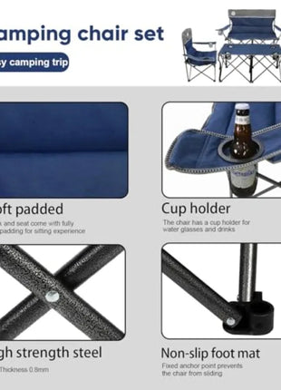4-Person Folding Camping Chair Set