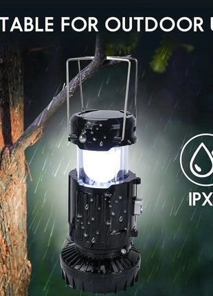 2-Pack Solar LED Camping Lantern & Fan – Emergency Light
