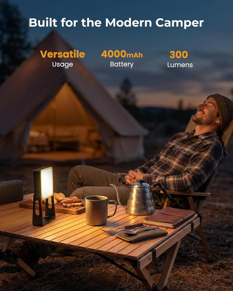 2-Pack LED Camping Lantern with 360° Stand & Flashlight