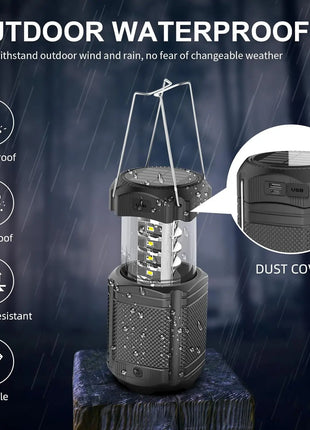 Solar Hand Crank Camping Lantern – 5000mAh USB Charger