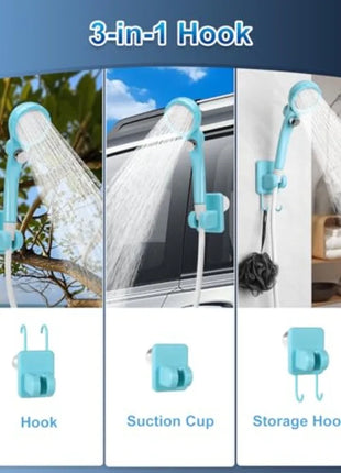 Portable Electric Camping Shower Pump with Collapsible Bucket