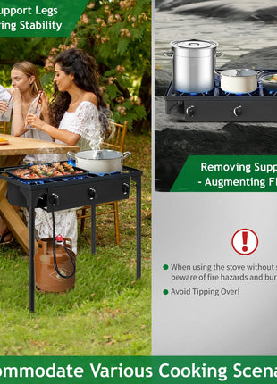 225,000 BTU Triple Burner Propane Stove