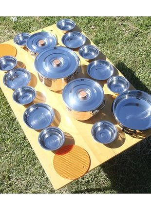 Stainless Steel Camping Cookware Set with Carry Bag