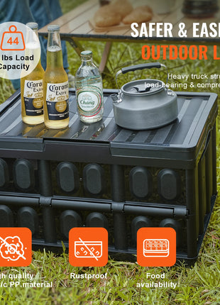 45L Foldable Storage Box with Lid & Handles