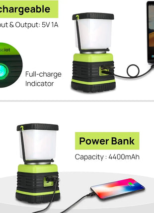 1000LM Rechargeable Camping Lantern with Power Bank