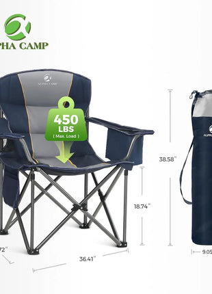 Heavy Duty Oversized Camping Chair 450LB Capacity