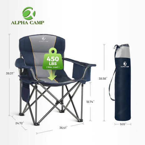 Heavy Duty Oversized Camping Chair 450LB Capacity