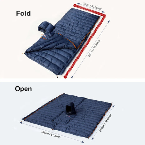 3-in-1 Down Sleeping Bag Poncho – Wearable, Warm & Ultralight Camping Blanket