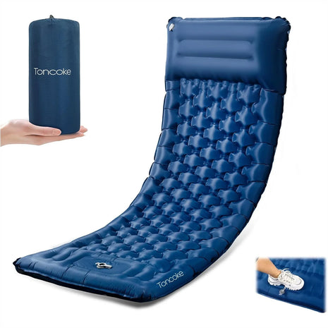 nflatable Camping Sleeping Pad with Pillow & Foot Pump
