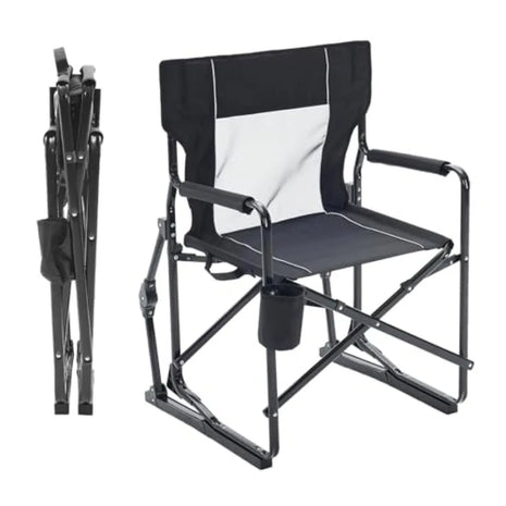 Portable Folding Rocking Camping Chair with Cup Holder