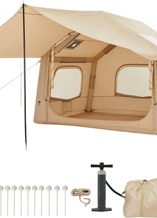 Premium 3-5 Person Inflatable Camping Tent with Skylight & Hand Pump