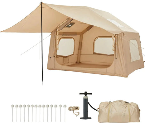 Premium 3-5 Person Inflatable Camping Tent with Skylight & Hand Pump