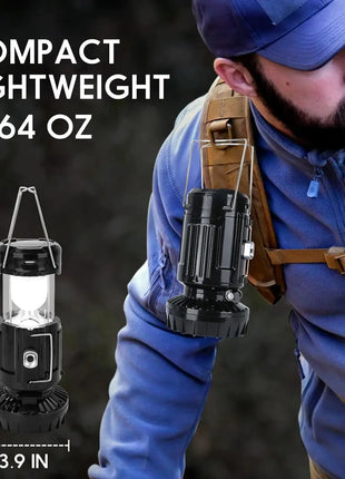 2-Pack Solar LED Camping Lantern & Fan – Emergency Light