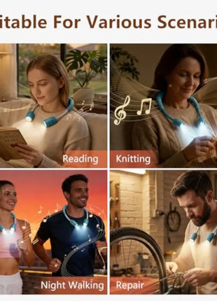 Rechargeable LED Neck Light with Bluetooth Speaker