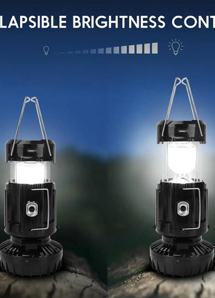2-Pack Solar LED Camping Lantern & Fan – Emergency Light