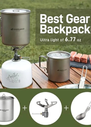 750ML Titanium Camping Pot Kit