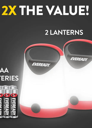 2-Pack Water Resistant LED Camping Lantern – 100 Hour Runtime