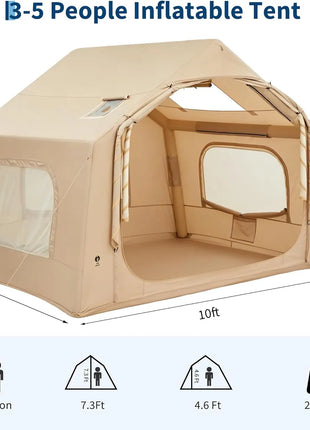 Premium Inflatable Camping Tent with Skylight, Stove Jack & Hand Pump