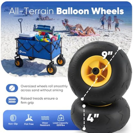 600 lbs Heavy Duty Beach & Camping Wagon Cart