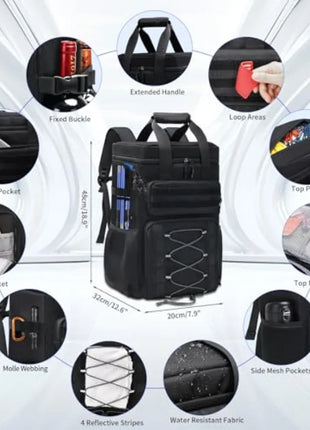 35-Can Waterproof Insulated Cooler Backpack for Camping, Beach & Fishing