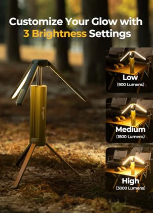 Telescopic LED Camping Lantern – 15600mAh, 3000 Lumens