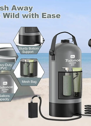 Rechargeable Camping Shower Bag 20L