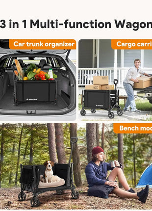 220 lbs Collapsible Wagon Cart with Wheels – Foldable & Portable