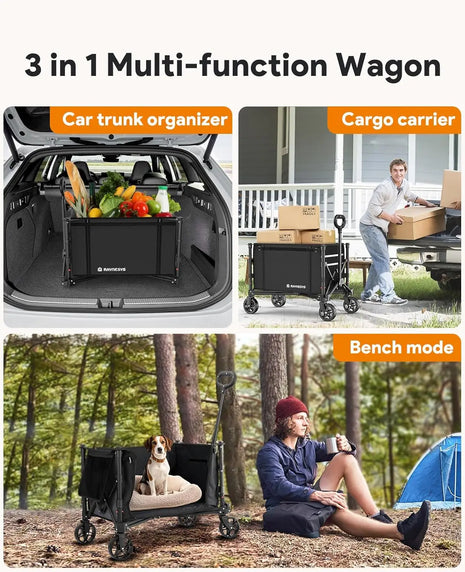 220 lbs Collapsible Wagon Cart with Wheels – Foldable & Portable