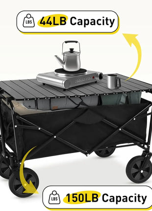 Camping Wagon Cart with Foldable Table Top