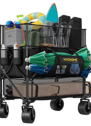 600 lbs Heavy Duty Double-Decker Camping Wagon Cart