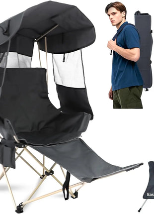 Portable Folding Camping Chair with Canopy Shade