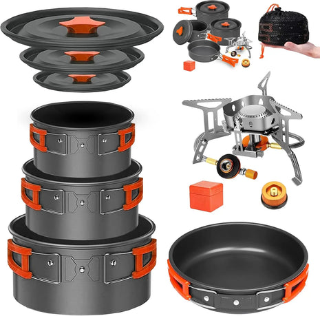 All-in-One Camping Cookware Set with Stove