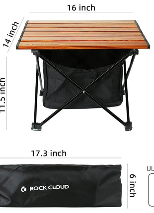 Ultralight Folding Camping Table with Storage Basket