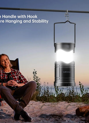 Solar Camping Lantern with USB Rechargeable LED