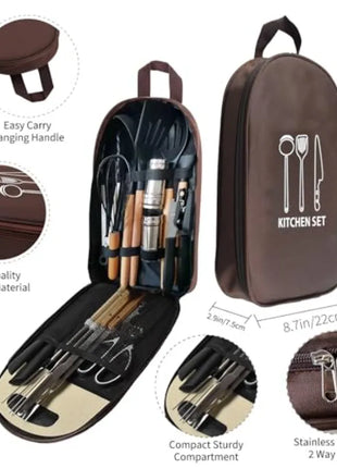 Camping Kitchen Utensil Set with Carry Bag