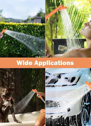 Portable Camping Shower with Collapsible Bucket & LED Light